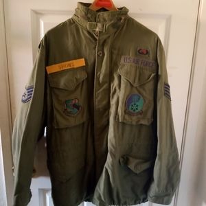 Vintage Air Force military jacket with patches